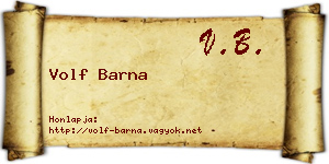 Volf Barna névjegykártya